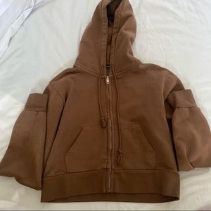 Brandy Melville cropped crystal jacket brown